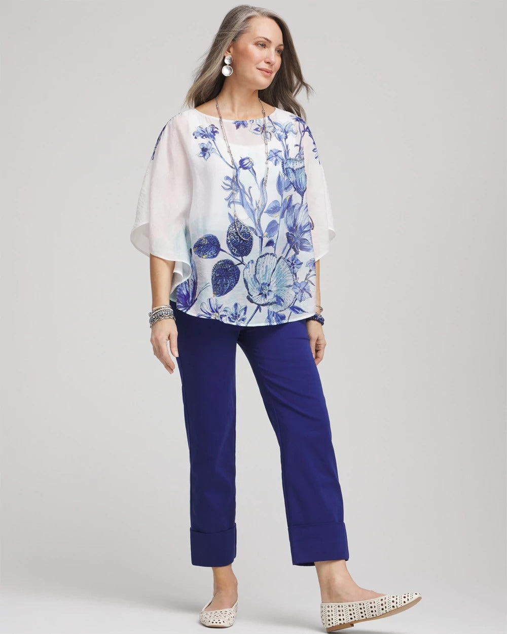 Chico's Hot Sale - Stretch Sateen Cropped Pants Blue Casa
