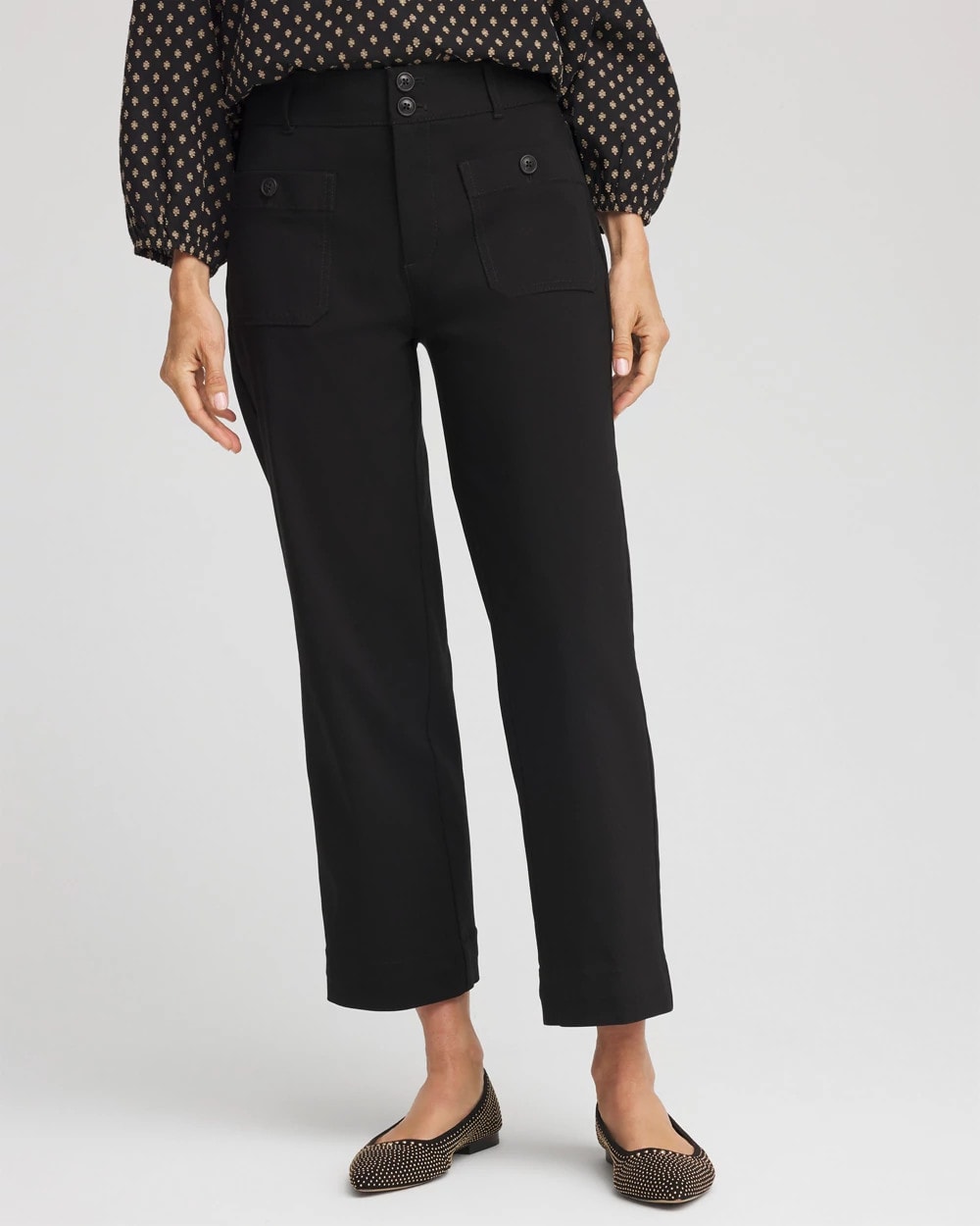 Chico's Popular - Emme Four Pocket Straight Cropped Pants Black