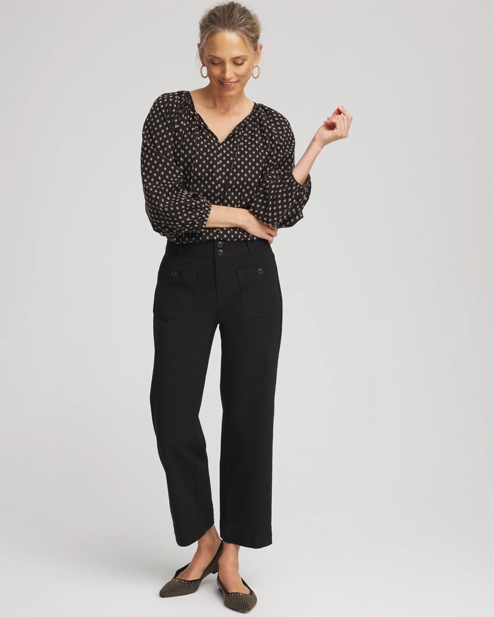 Chico's Popular - Emme Four Pocket Straight Cropped Pants Black