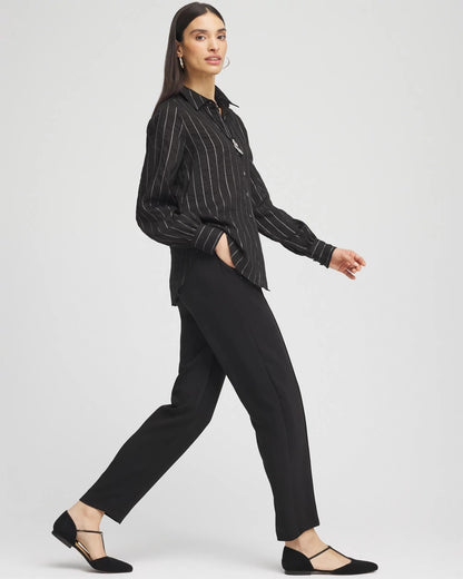 Chico's Special Offer - Crepe Side-Zip Tapered Ankle Pants Black