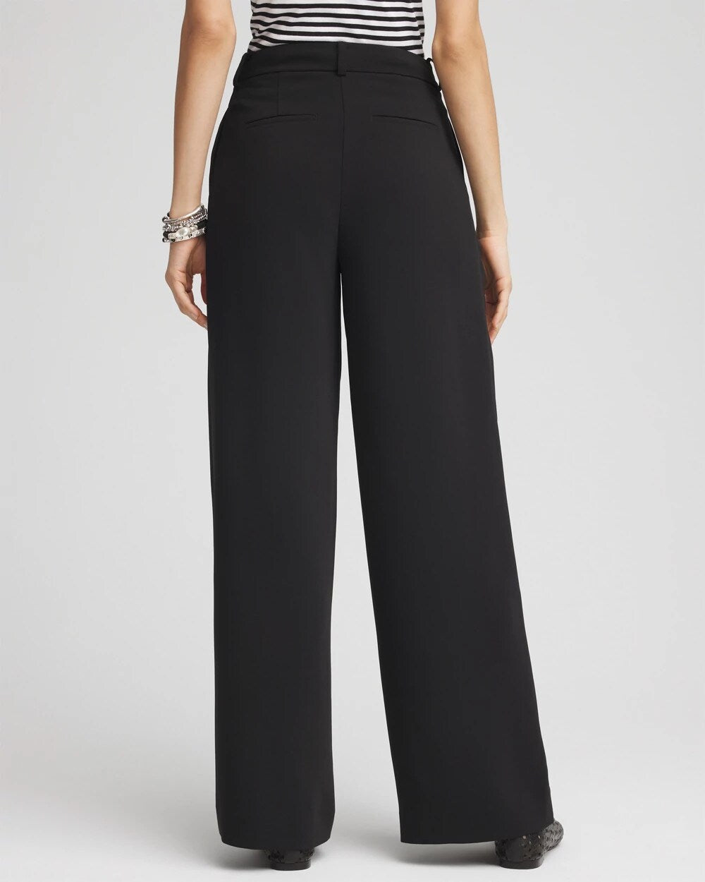 Chico's Discount - Crepe Pleated Relaxed Pants Black