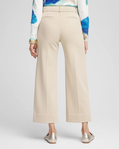 Chico's Discount - Button Knit Twill Cropped Pants Wild Truffle