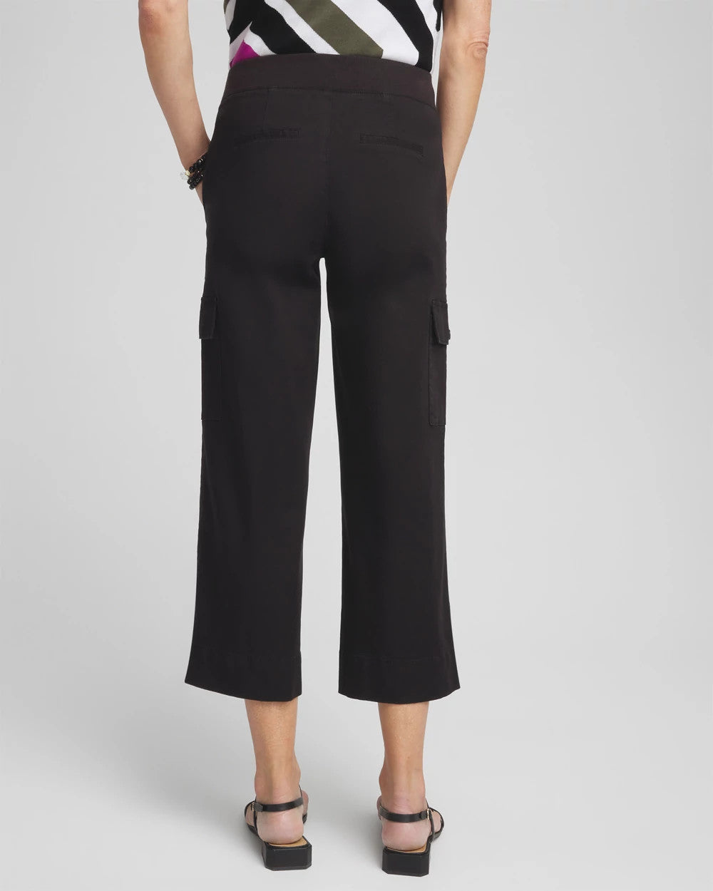 Chico's Hot Sale - Cargo Straight Leg Cropped Pants Black