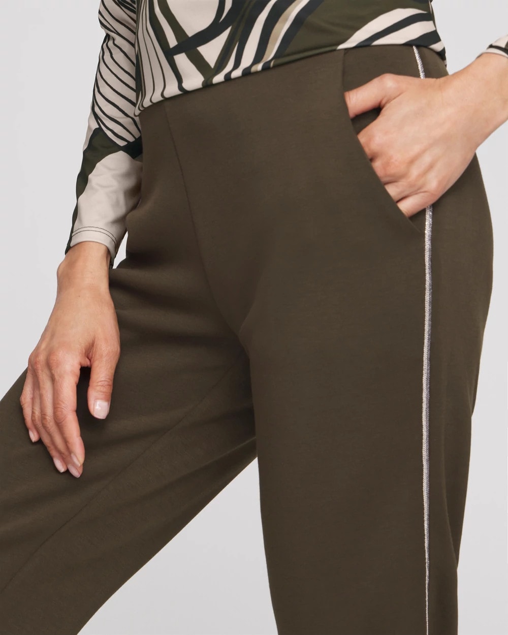 Chico's New - Zenergy® Caviar Bead Scuba Ankle Pants Primordial Forest