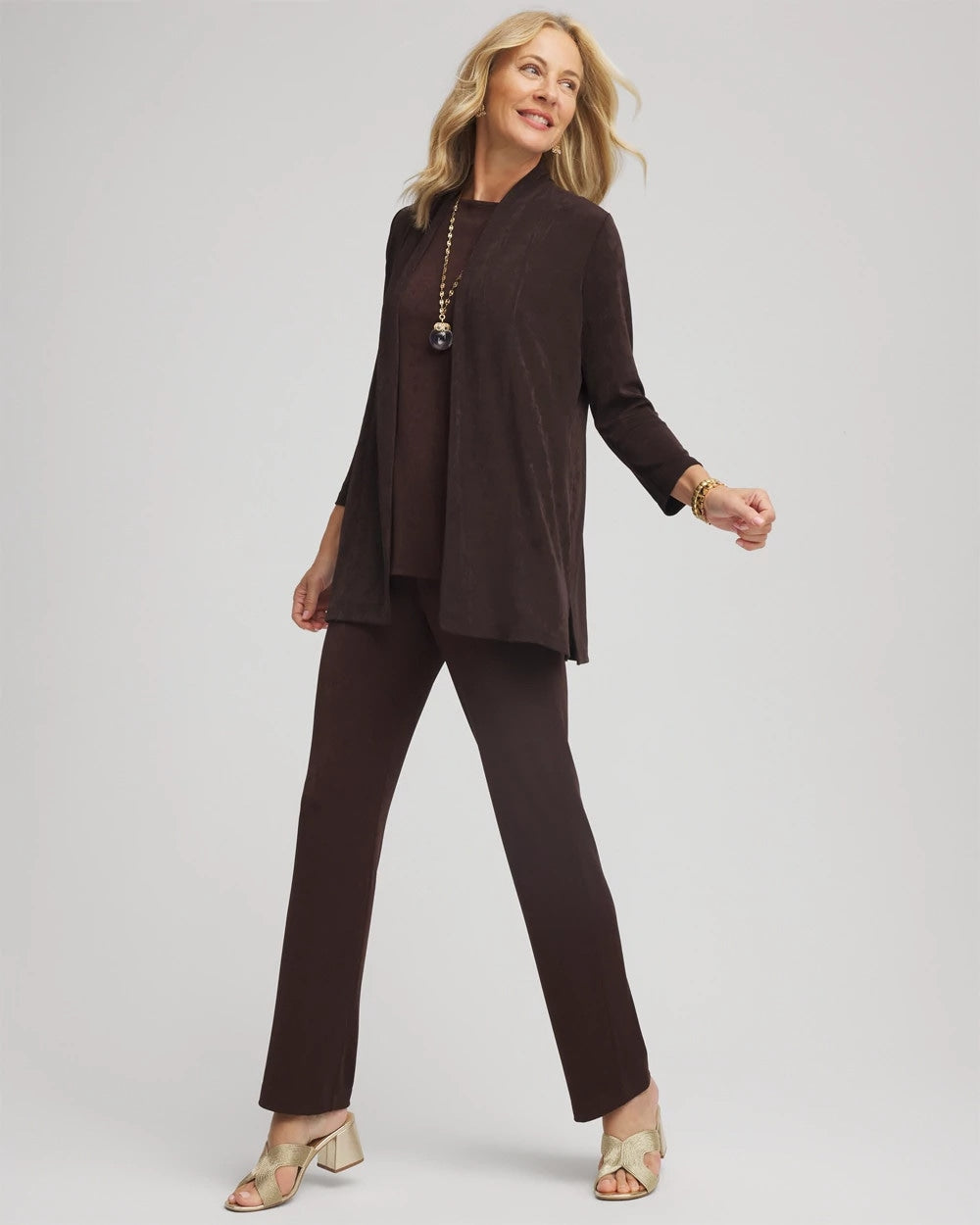 Chico's Trusted - Petite Travelers™ No Tummy Pants Cocoa Bean