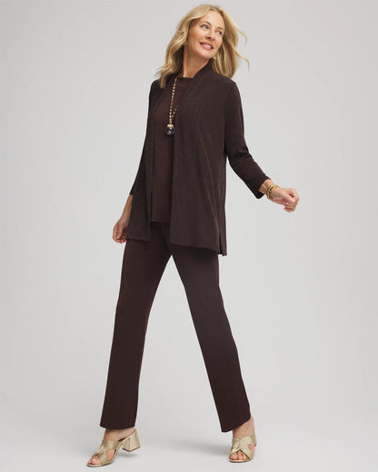 Chico's Trusted - Petite Travelers™ No Tummy Pants Cocoa Bean