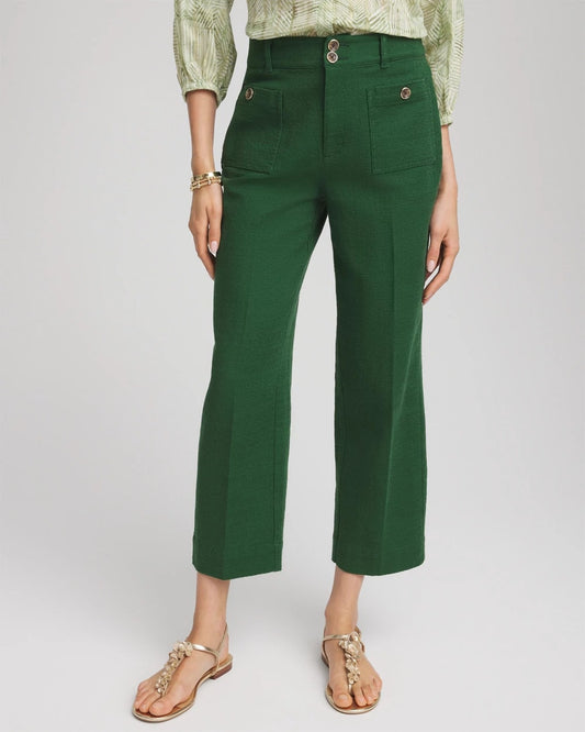 Chico's Classic - Cropped Straight-Leg Pants Palm Leaf