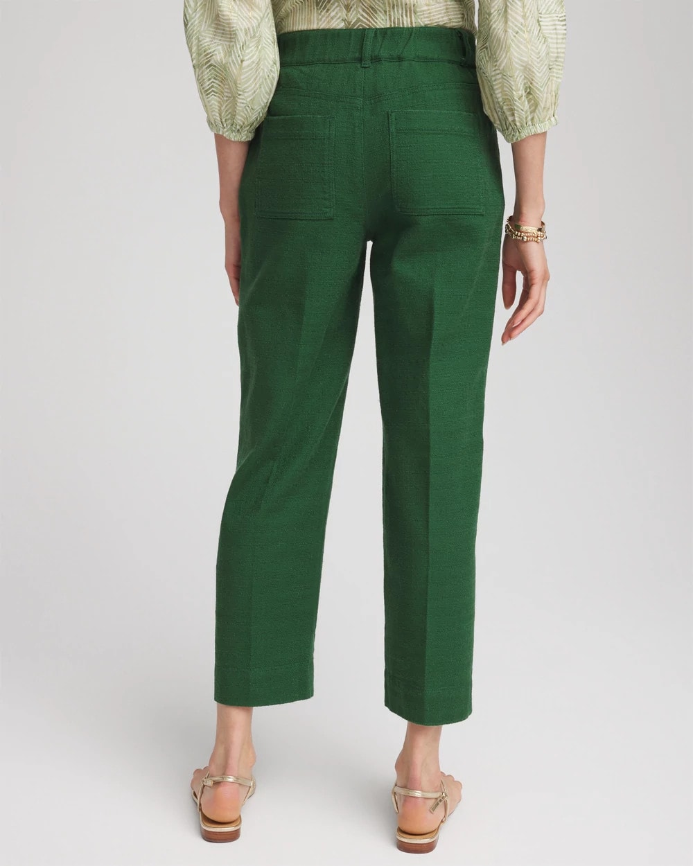 Chico's Classic - Cropped Straight-Leg Pants Palm Leaf