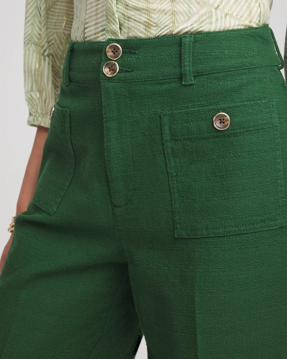 Chico's Classic - Cropped Straight-Leg Pants Palm Leaf