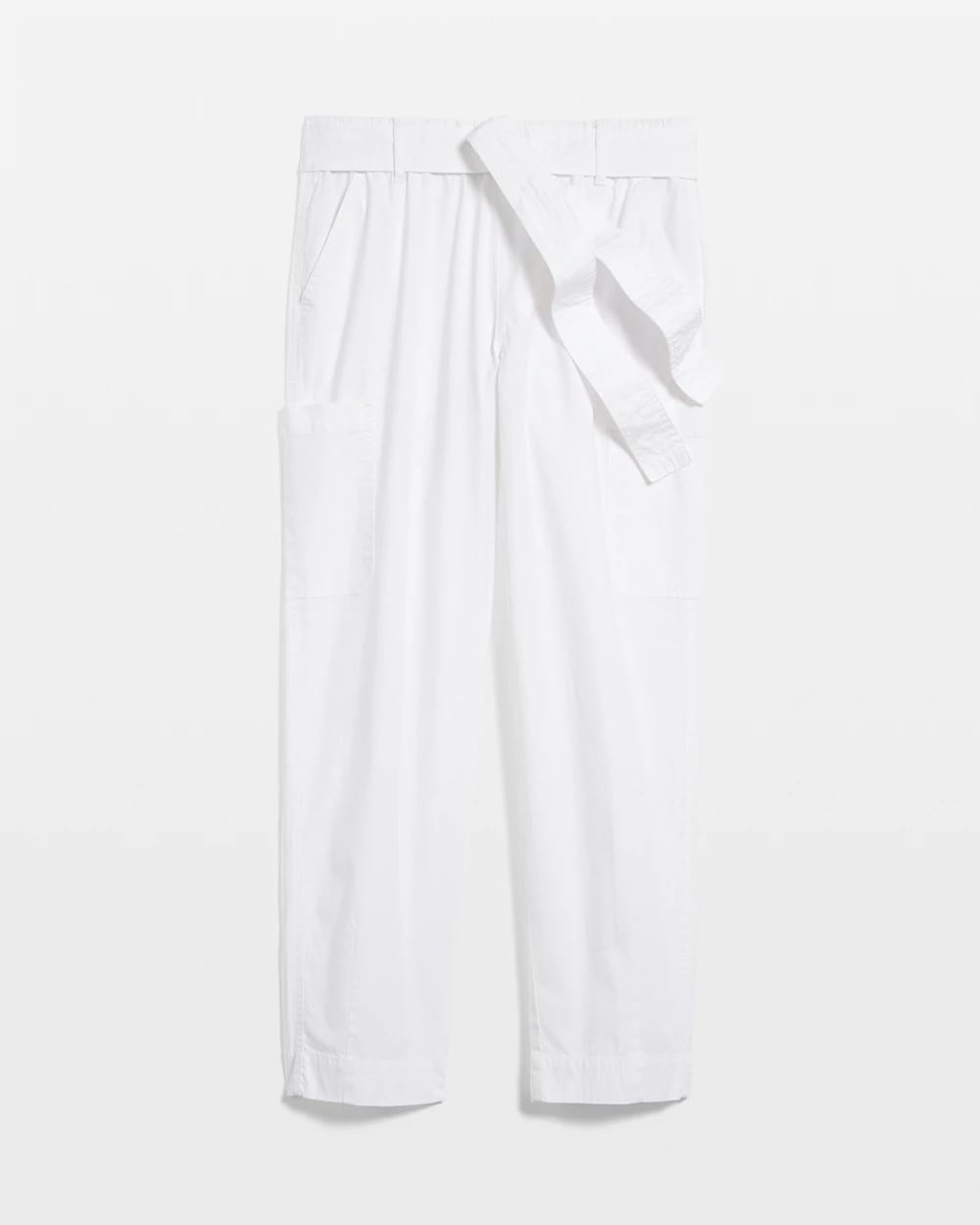 Chico's Trusted - Poplin Pull-On Tapered-Leg Cropped Pants Alabaster