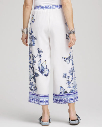 Chico's Deals - Butterfly Pull-On Linen Cropped Pants Alabaster