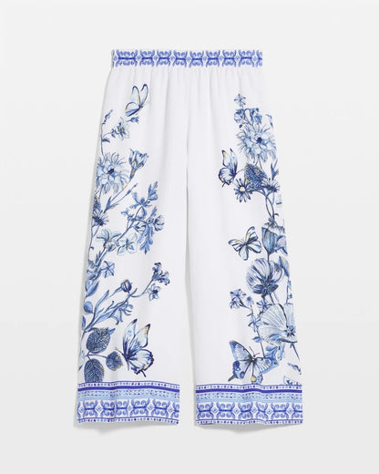 Chico's Deals - Butterfly Pull-On Linen Cropped Pants Alabaster