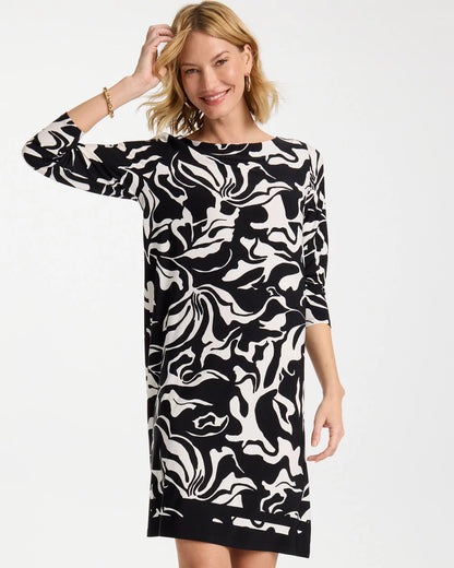 Chico's Customer Favorite - Jersey Knit Boatneck Shift Dress Black