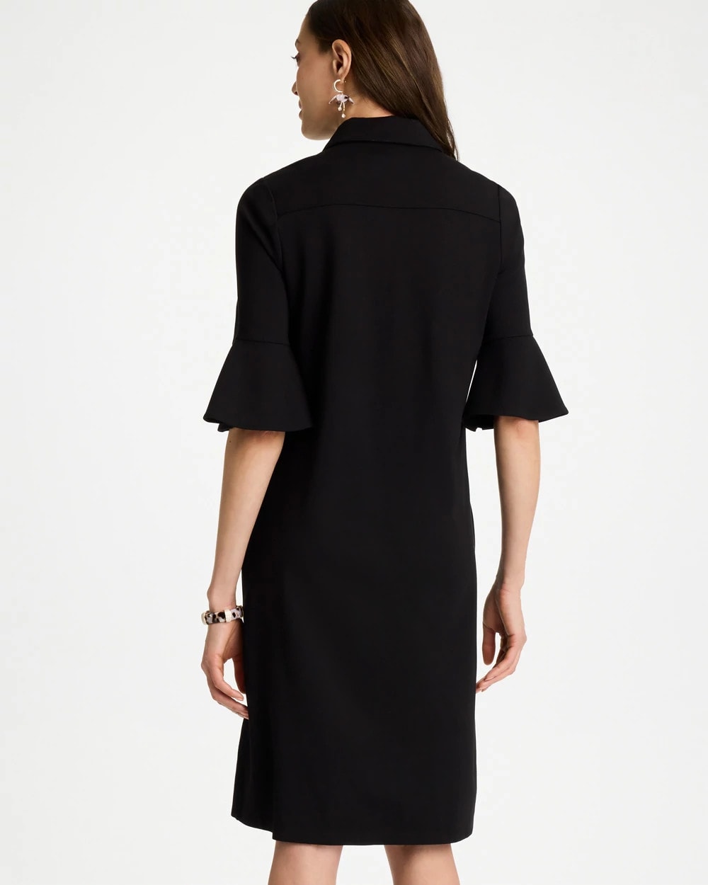 Chico's Deals - Knit Flounce Sleeve Dress Black