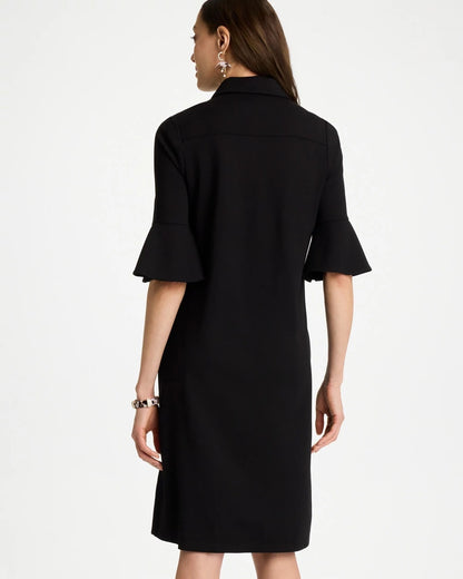 Chico's Deals - Knit Flounce Sleeve Dress Black