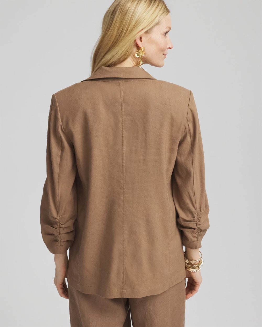 Chico's Top Pick - Linen Stretch Blazer Teakwood
