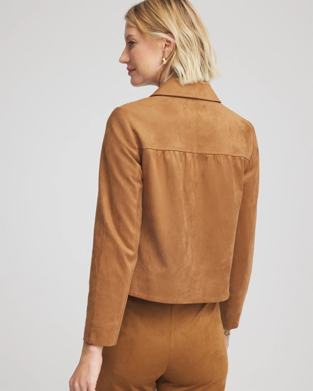 Chico's Quality - Suede Cropped Jacket Burnt Sienna