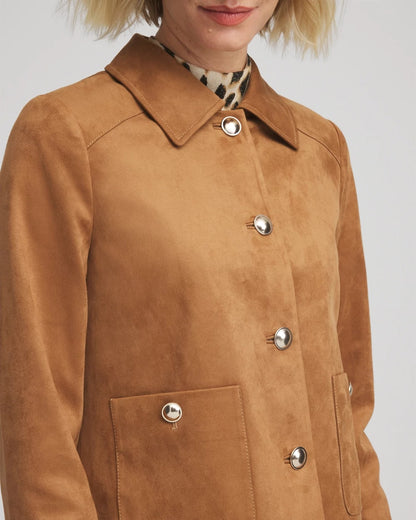 Chico's Quality - Suede Cropped Jacket Burnt Sienna
