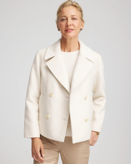 Chico's Smart Buy - Wool Peacoat English Cream