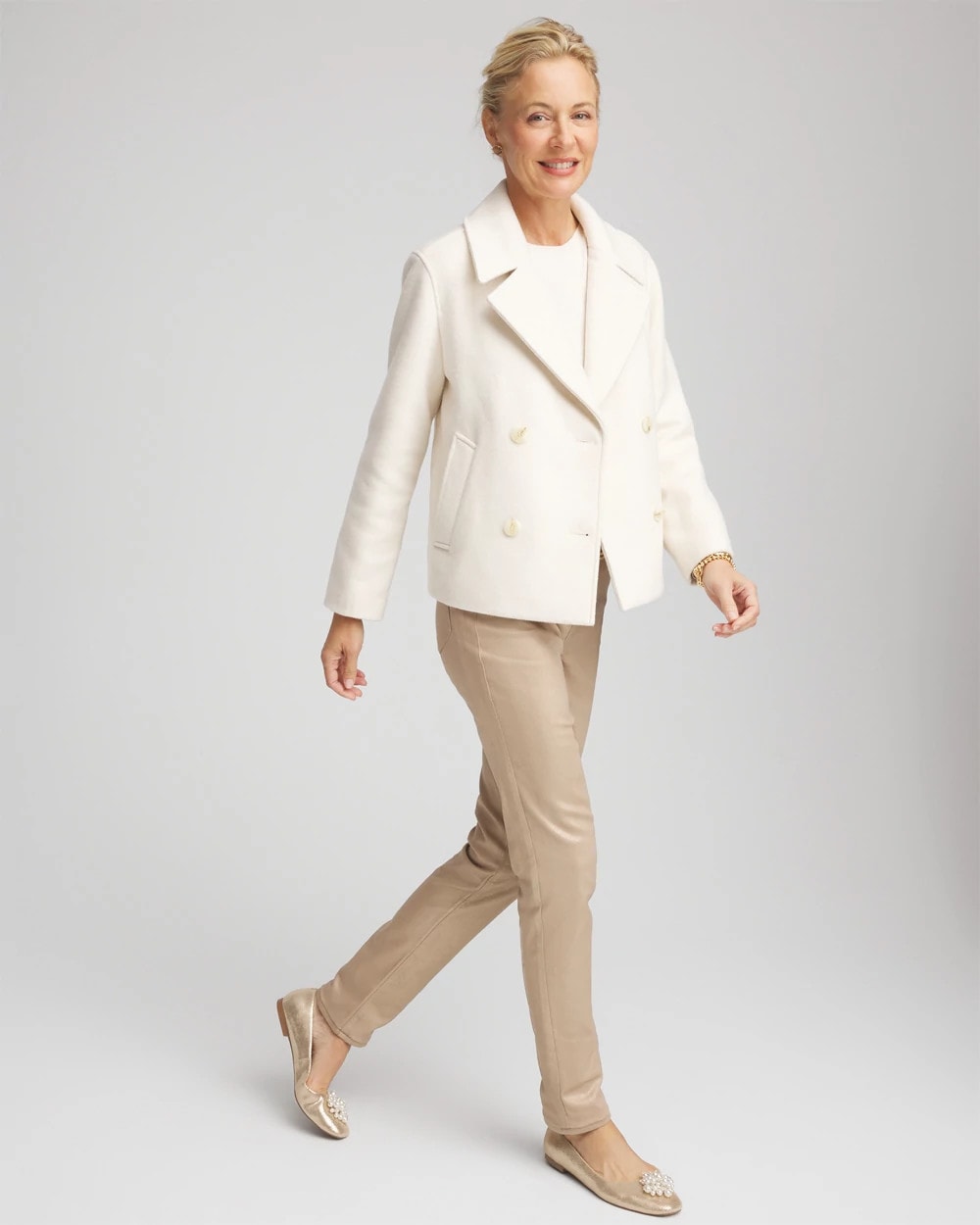 Chico's Smart Buy - Wool Peacoat English Cream
