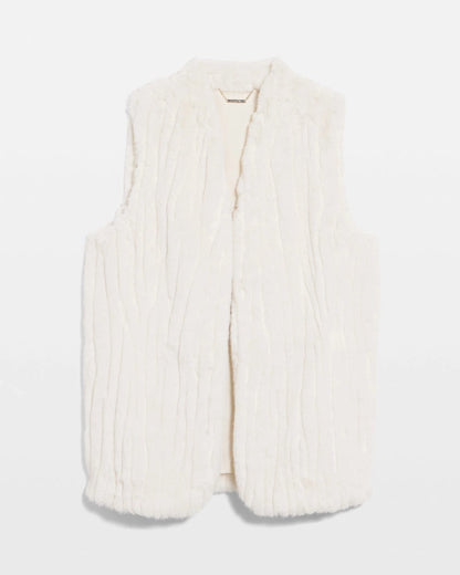 Chico's New - Elongated Faux Fur Vest English Cream
