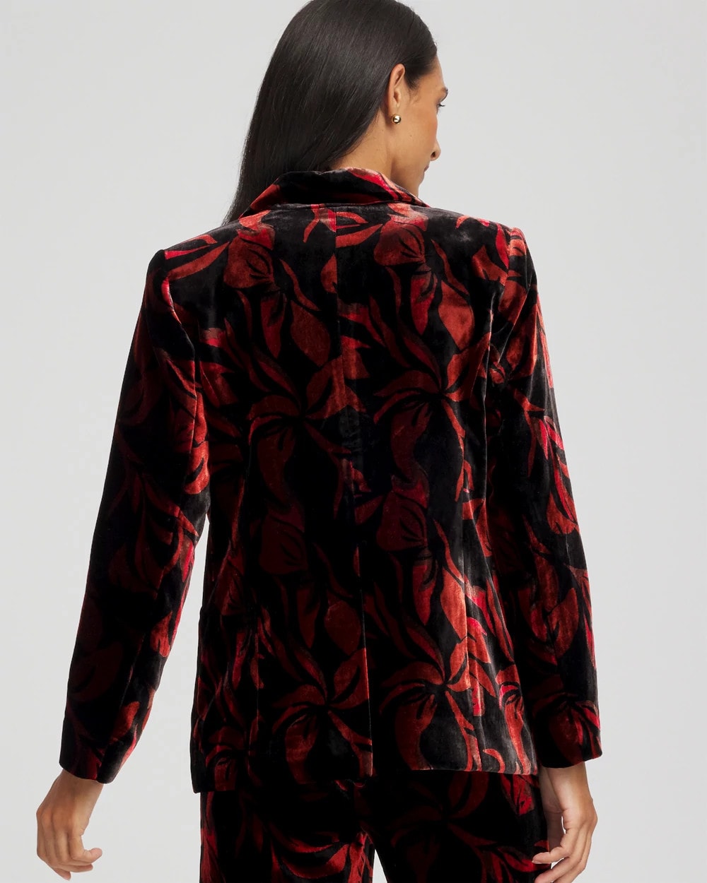Chico's Best Seller - Velvet Printed Blazer Black