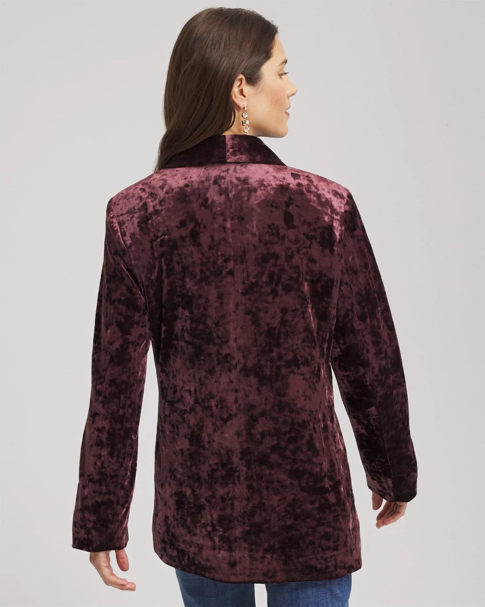Chico's Trusted - Crushed Velvet Blazer Night Bloom