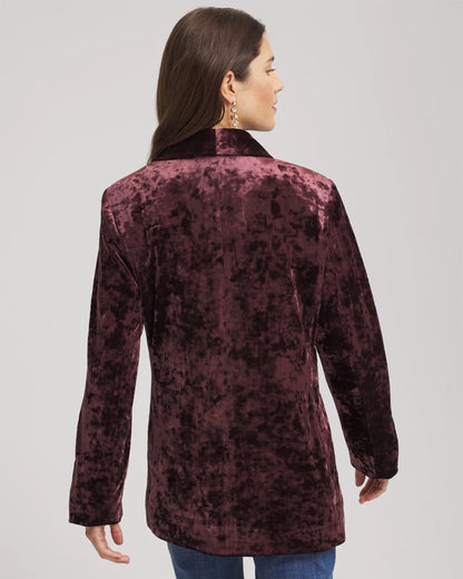Chico's Trusted - Crushed Velvet Blazer Night Bloom