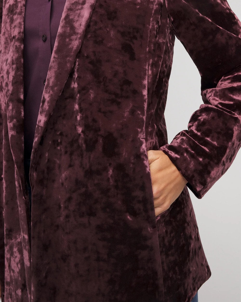 Chico's Trusted - Crushed Velvet Blazer Night Bloom