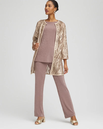 Chico's Customer Favorite - Travelers™ Collection Champagne Sequins Jacket Champagne