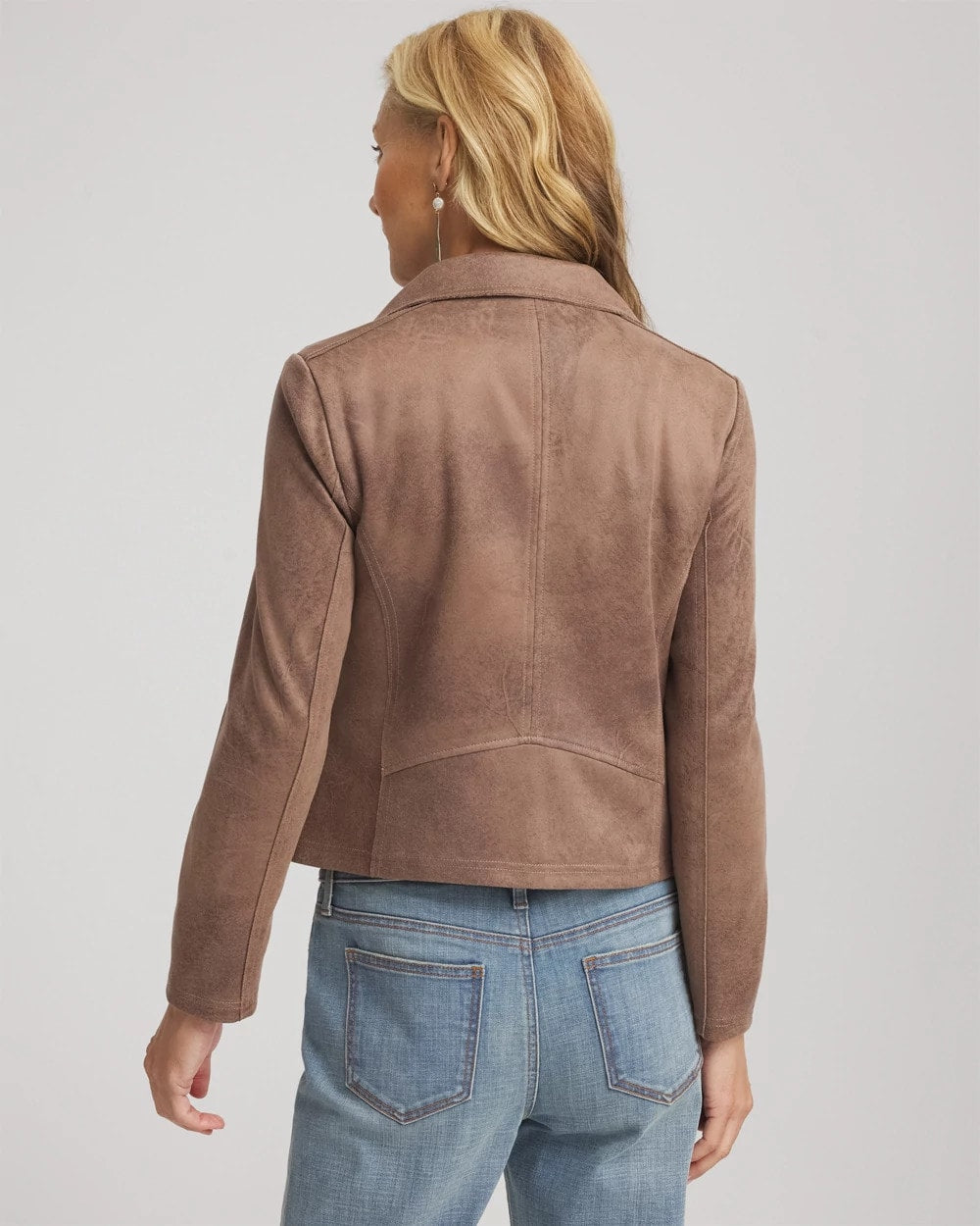Chico's Value - Suede Moto Jacket Dried Mushroom