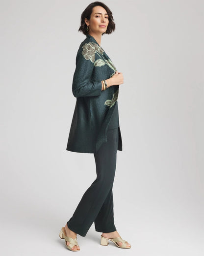 Chico's Recommended - Travelers™ Collection Artisanal Crushed Reversible Jacket Darkest Spruce