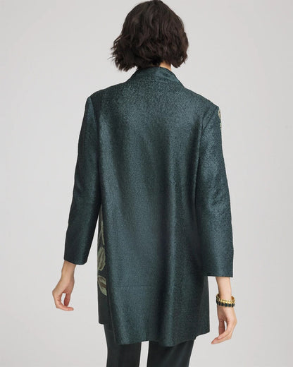 Chico's Recommended - Travelers™ Collection Artisanal Crushed Reversible Jacket Darkest Spruce