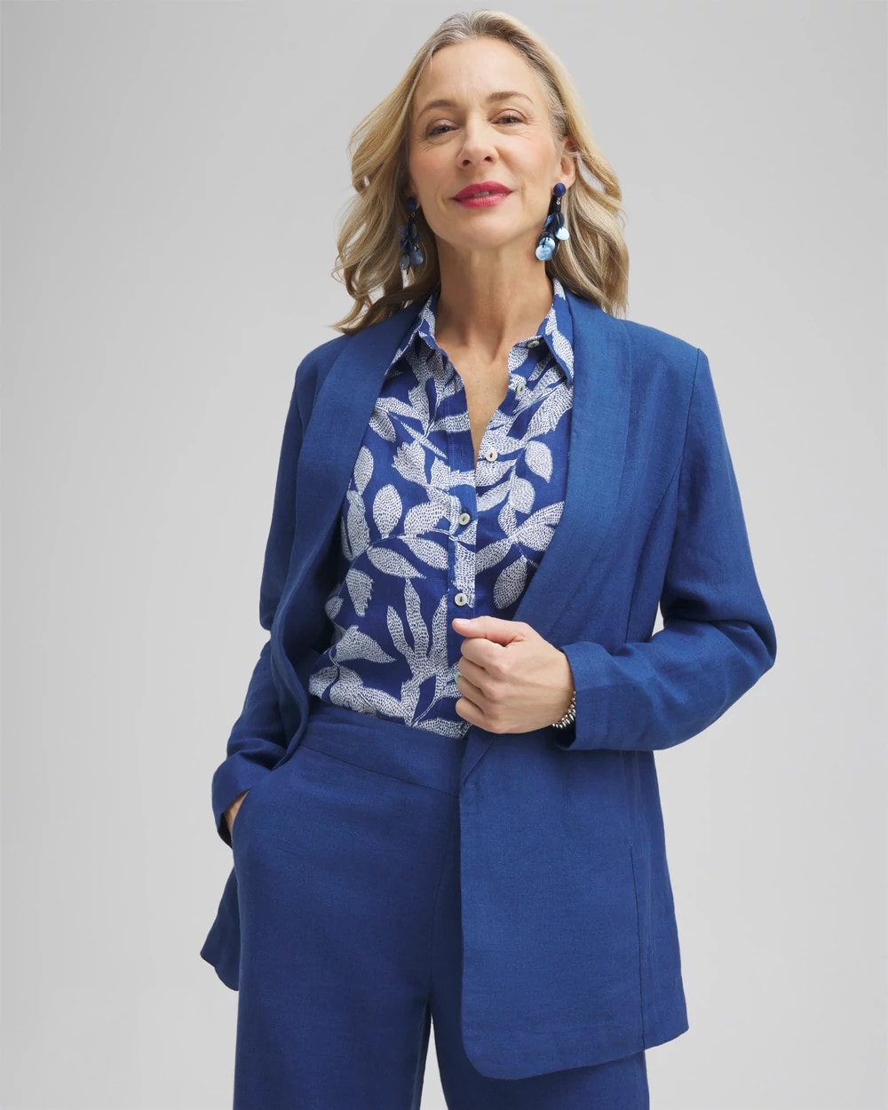 Chico's Top Pick - Linen Blazer Naval Indigo