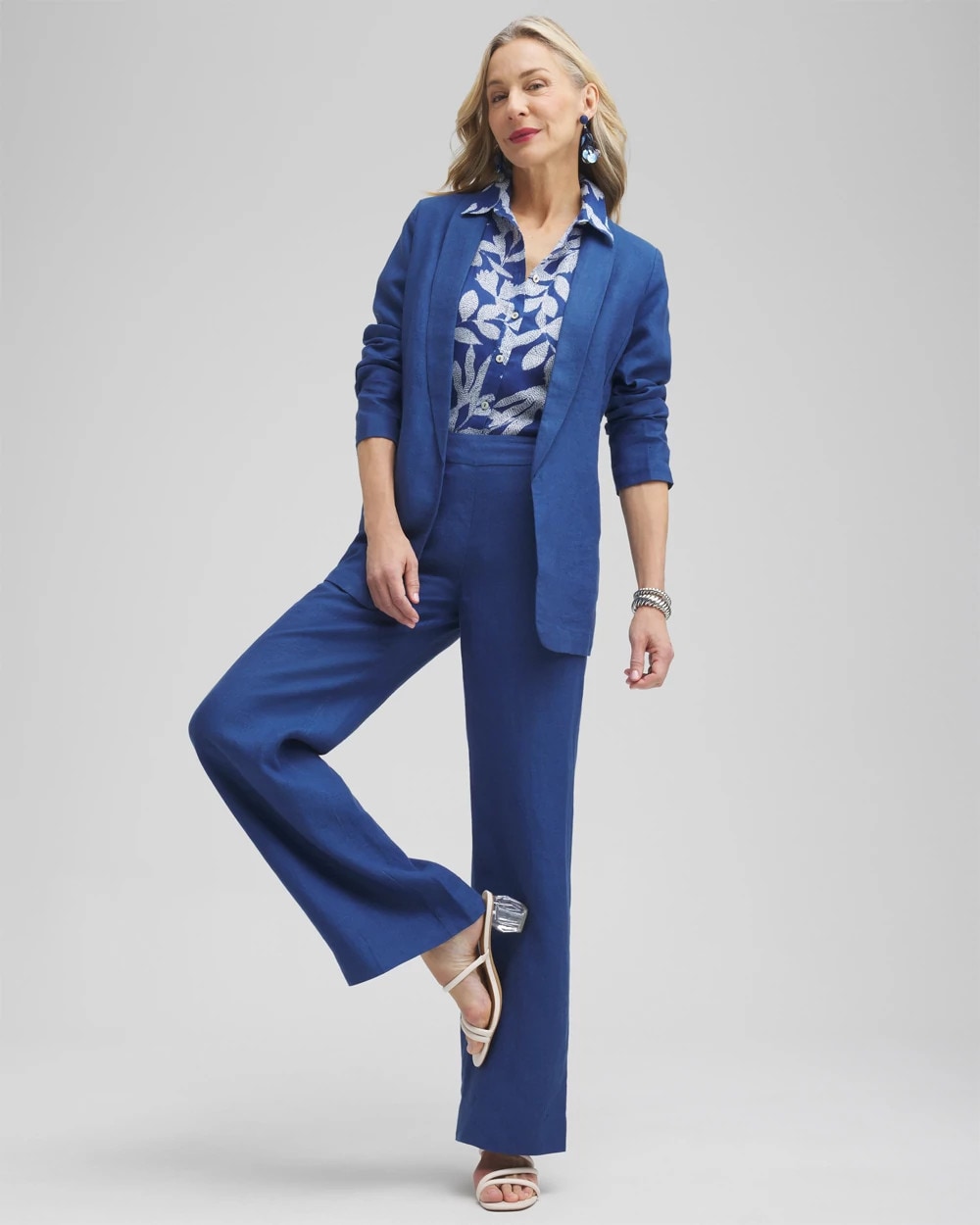 Chico's Top Pick - Linen Blazer Naval Indigo