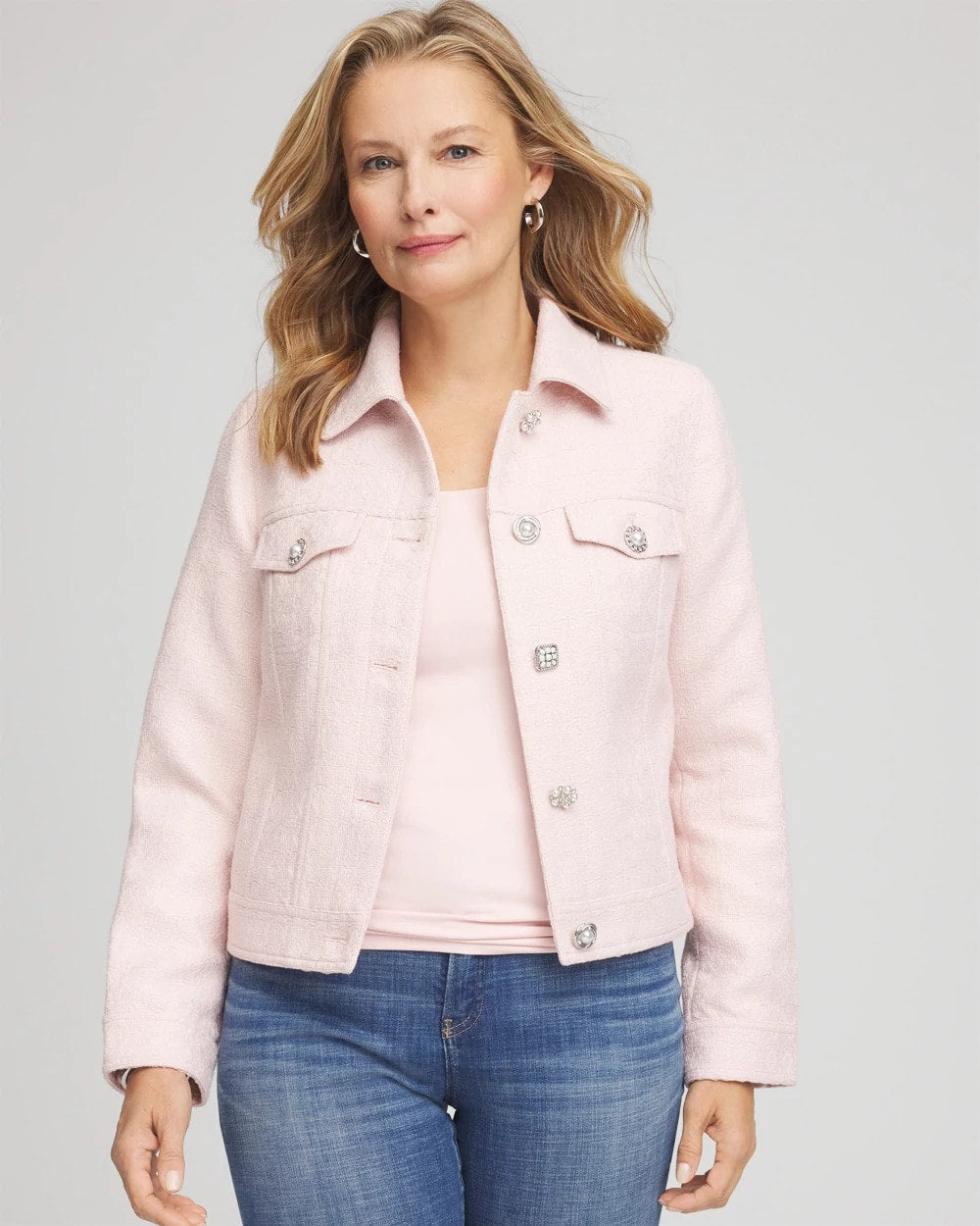 Chico's Quality - Boucle Casual Jacket Blushed