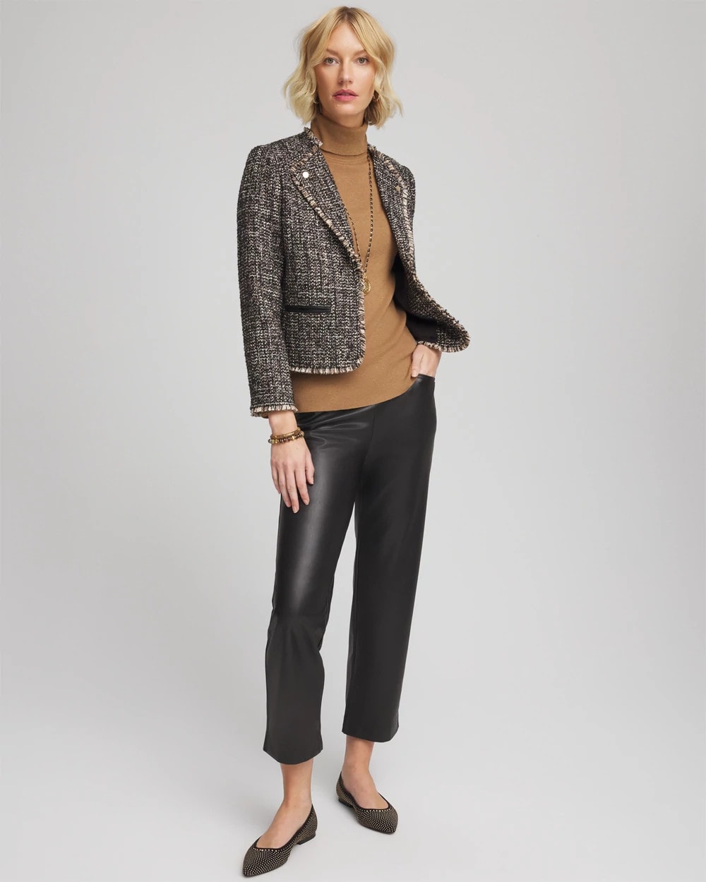 Chico's Classic - Tweed Mix Moto Jacket Black