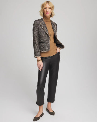 Chico's Classic - Tweed Mix Moto Jacket Black