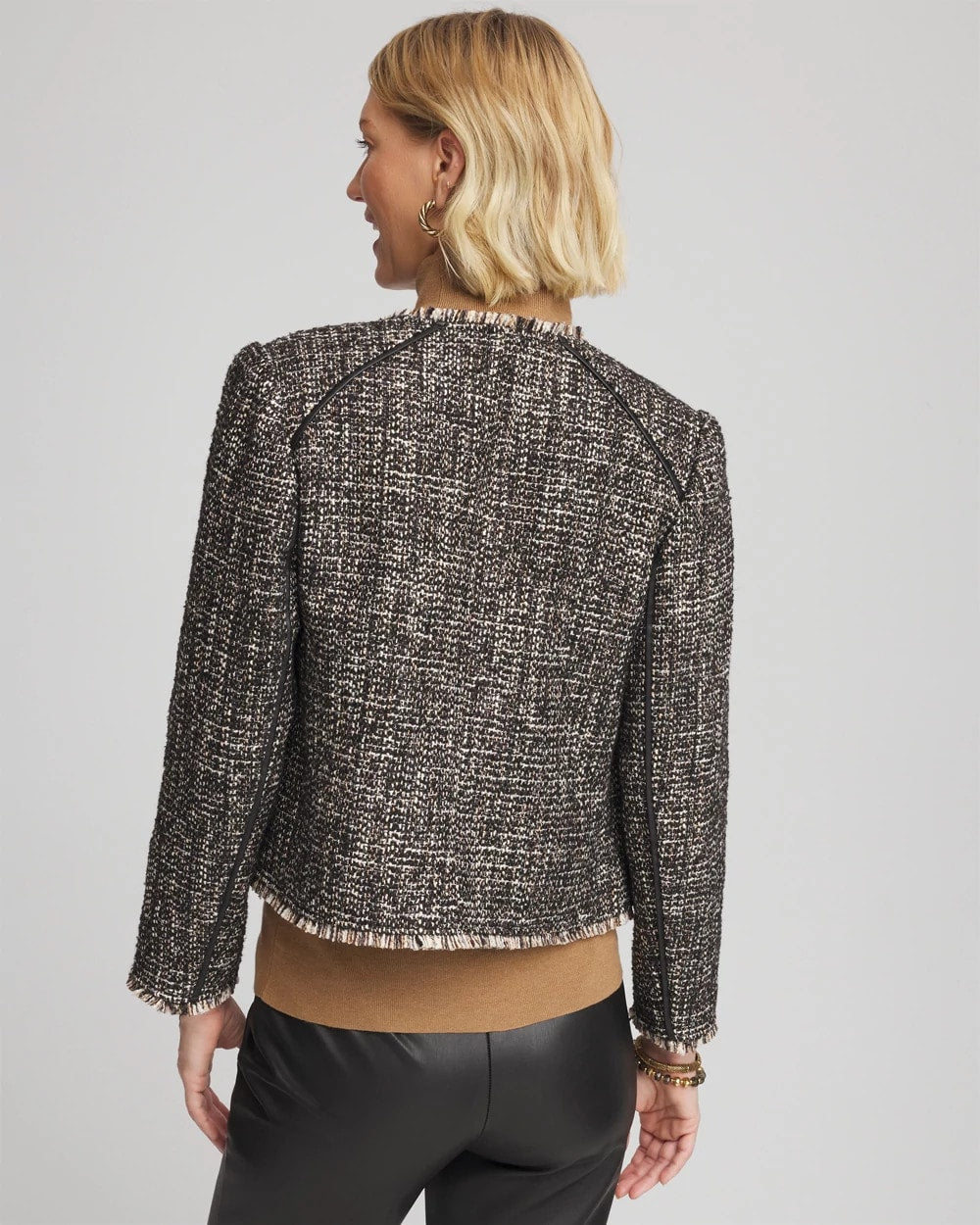Chico's Classic - Tweed Mix Moto Jacket Black