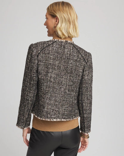 Chico's Classic - Tweed Mix Moto Jacket Black