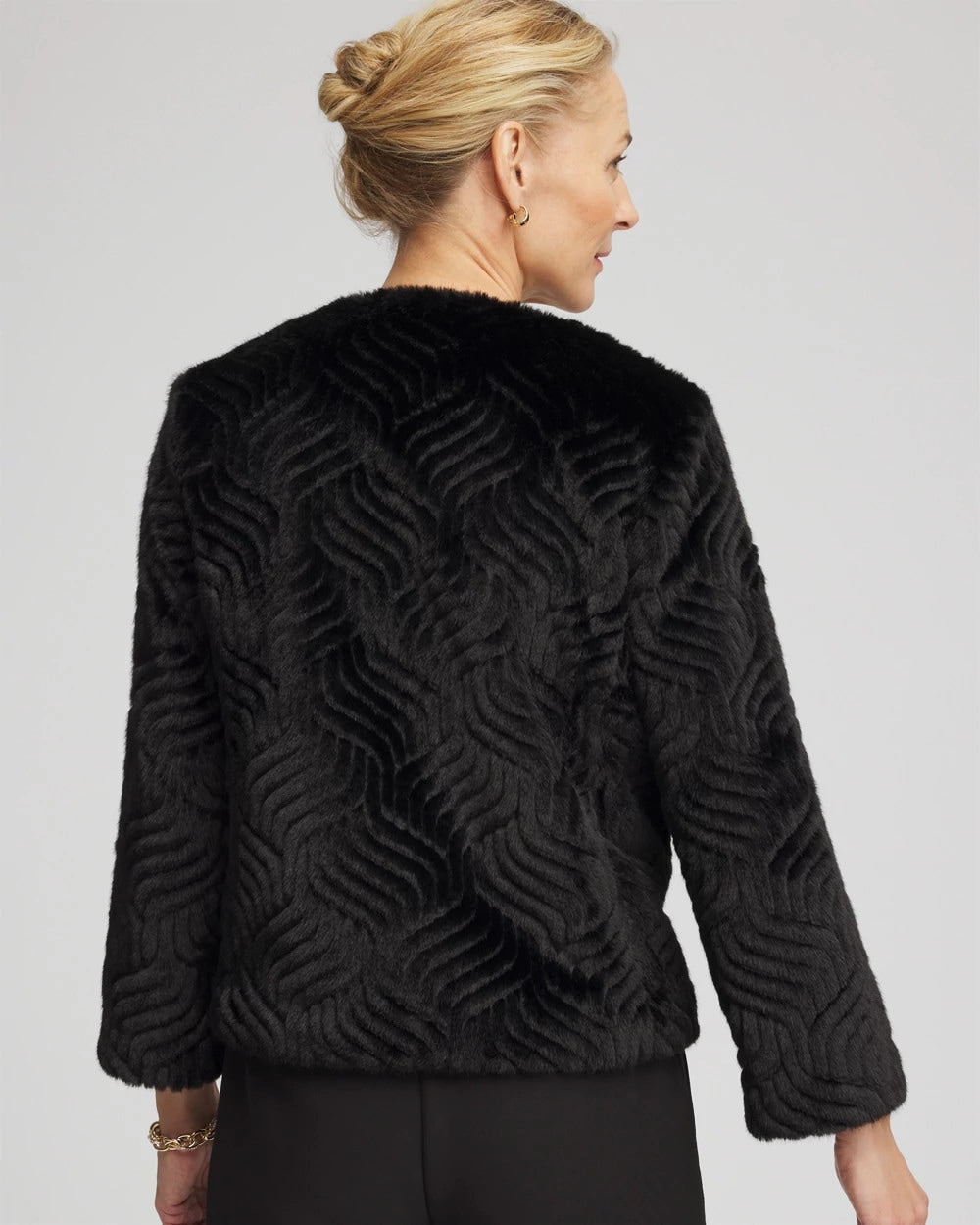 Chico's Special Offer - Pattern Fur Jacket Black
