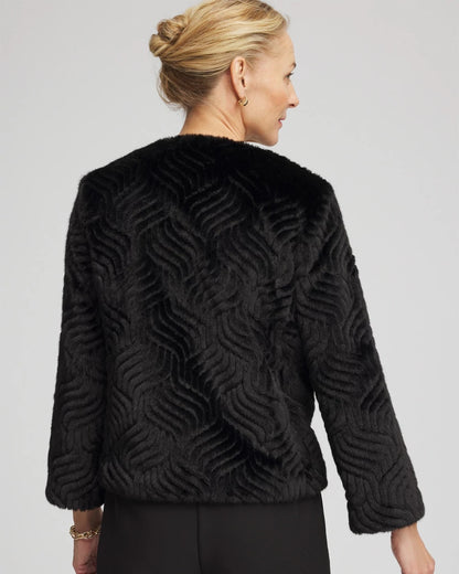 Chico's Special Offer - Pattern Fur Jacket Black