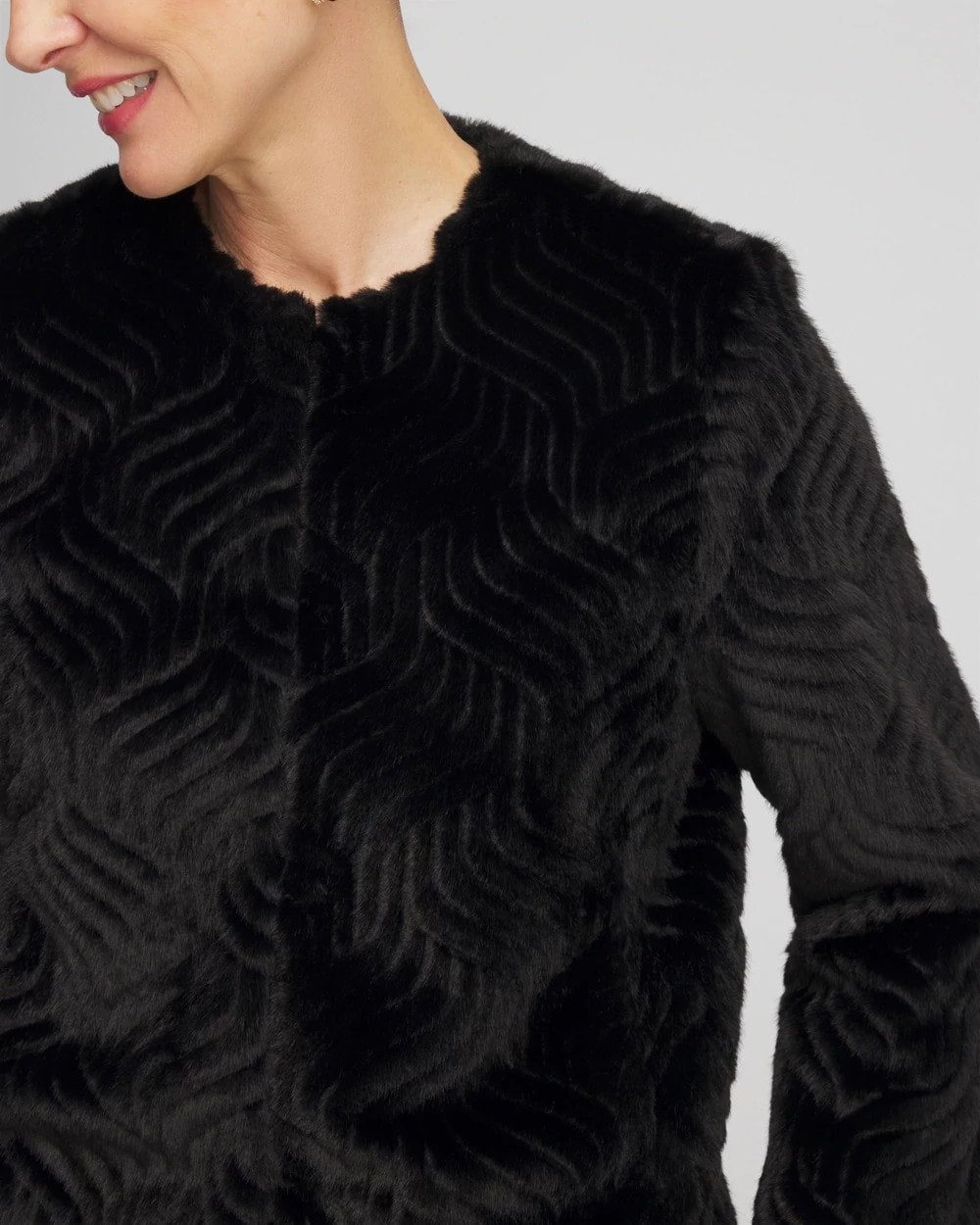 Chico's Special Offer - Pattern Fur Jacket Black