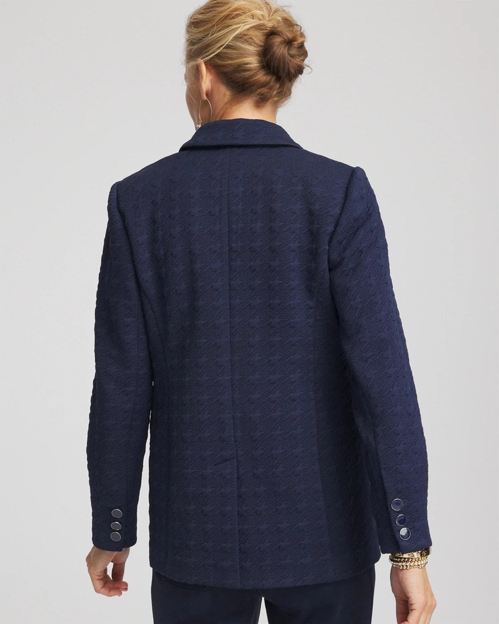 Chico's Essential - Textured Single-Breasted Knit Blazer Passport Blue