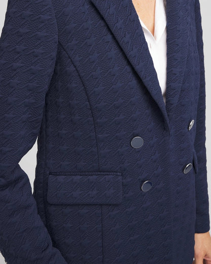 Chico's Essential - Textured Single-Breasted Knit Blazer Passport Blue