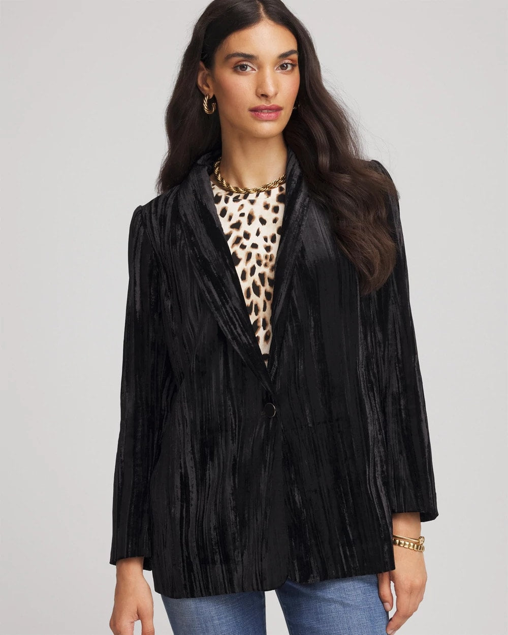 Chico's Everyday - Velvet Shawl Collar Blazer Black