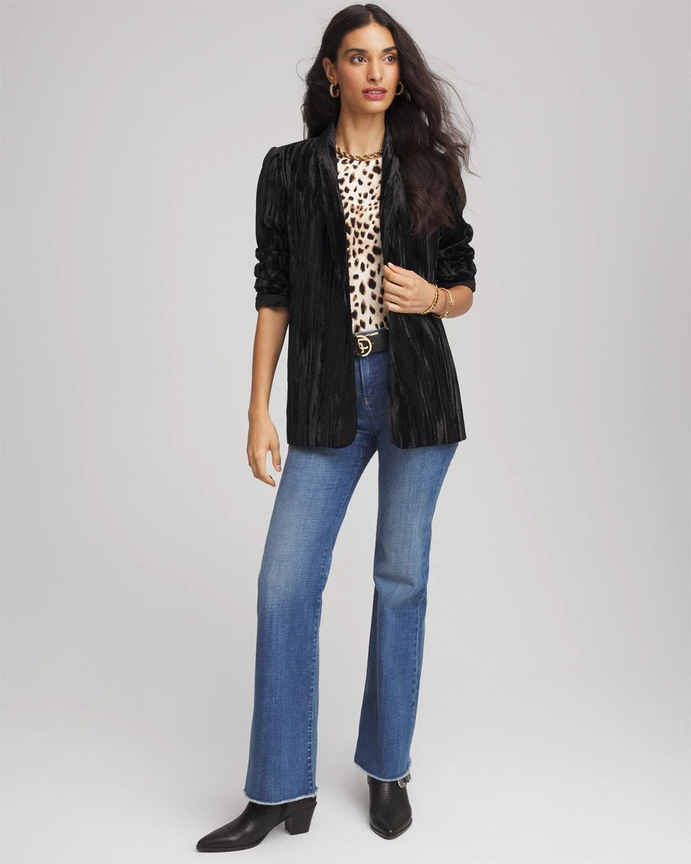 Chico's Everyday - Velvet Shawl Collar Blazer Black