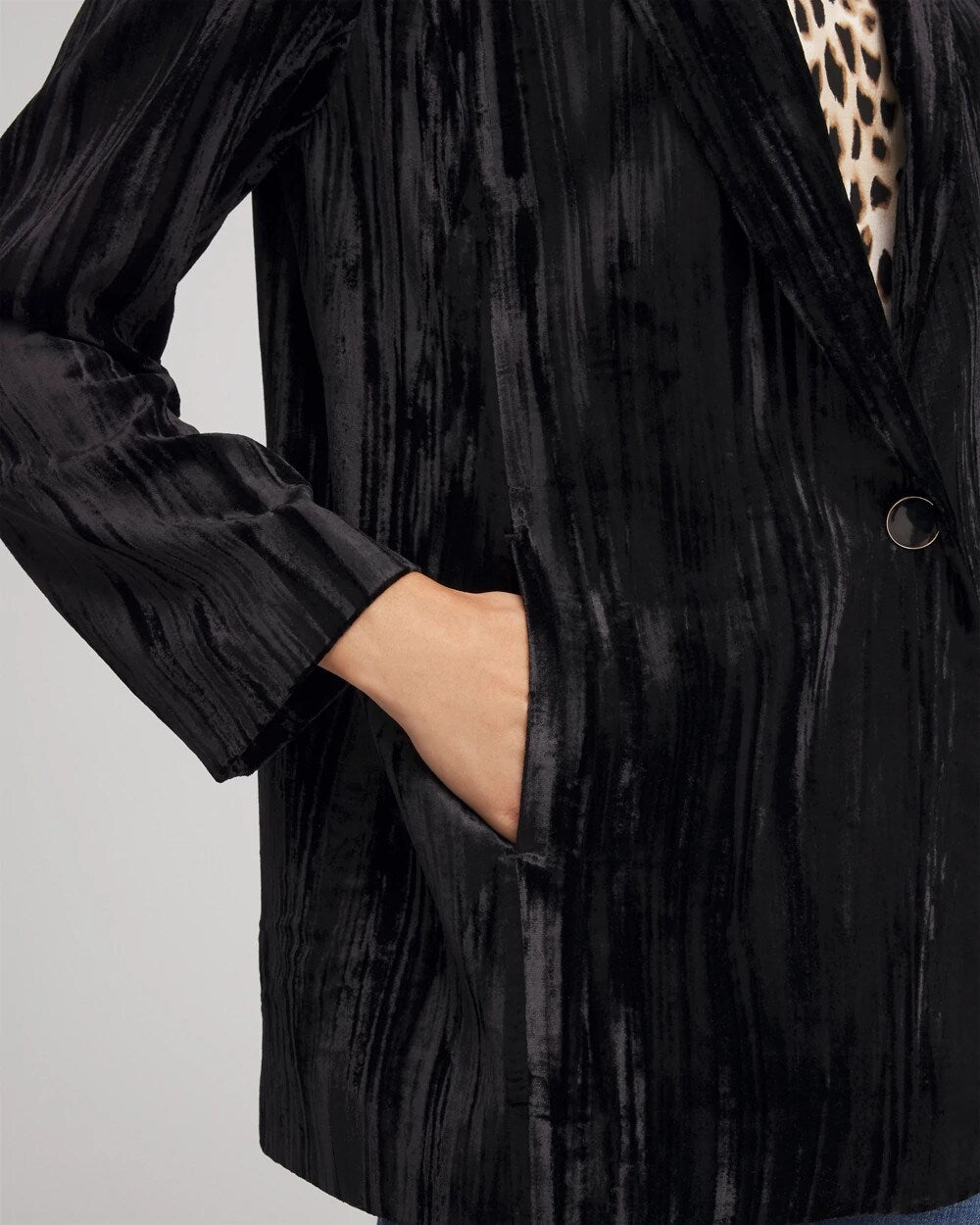Chico's Everyday - Velvet Shawl Collar Blazer Black