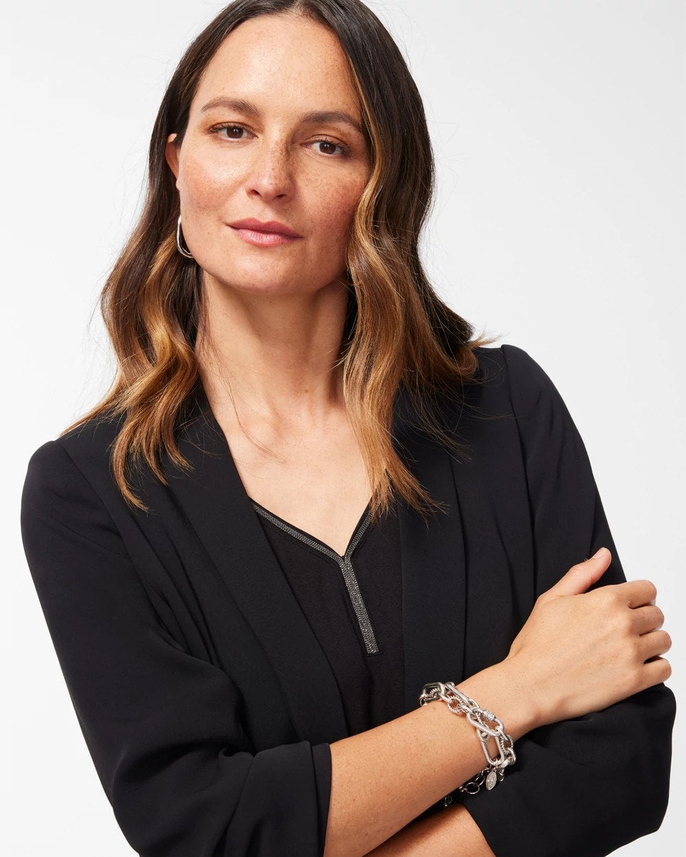 Chico's Exclusive - Ruched Sleeve Blazer Black