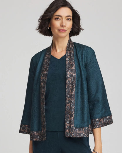 Chico's Deals - Travelers™ Collection Crystal Crushed Reversible Jacket Teal Shadow